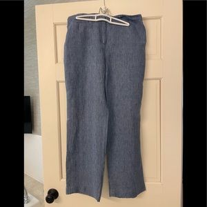 J. McLaughlin Blue Linen Pants Size 8